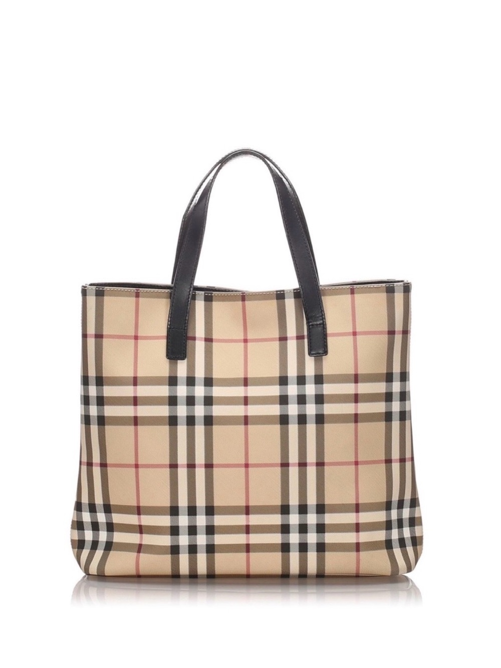 Pristine Burberry London  vintage check coated Canvas Tote bag